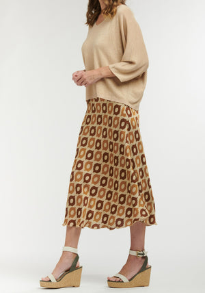 TAVERNA PRINT SKIRT - BEIGE