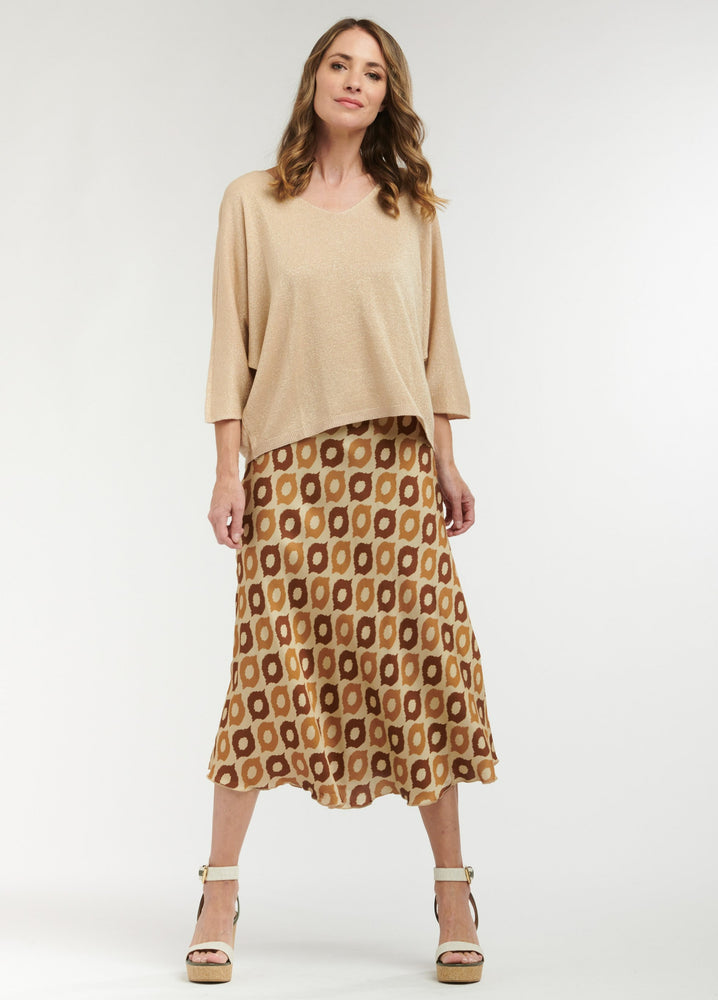 TAVERNA PRINT SKIRT - BEIGE