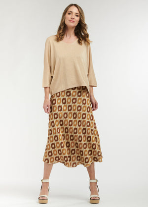 TAVERNA PRINT SKIRT - BEIGE