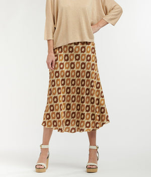 TAVERNA PRINT SKIRT - BEIGE