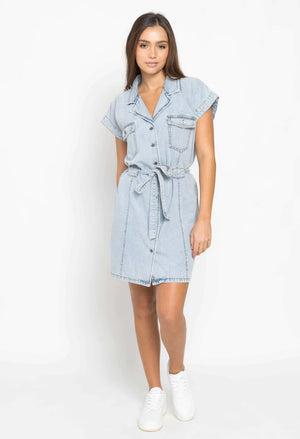 ALESSA DENIM DRESS - LIGHT WASH