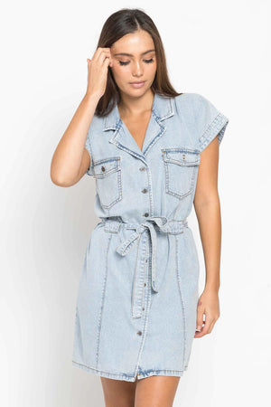 ALESSA DENIM DRESS - LIGHT WASH