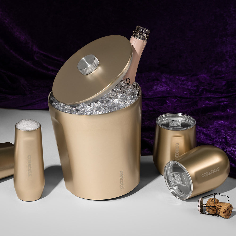 METALLIC STEMLESS FLUTE - 200ML PROSECCO INSULATED STAINLESS STEEL CUP
