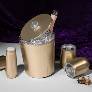METALLIC STEMLESS FLUTE - 200ML PROSECCO INSULATED STAINLESS STEEL CUP
