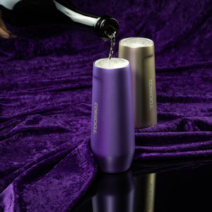 METALLIC STEMLESS FLUTE - 200ML PROSECCO INSULATED STAINLESS STEEL CUP
