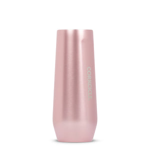 ROSE METALLIC STEMLESS FLUTE - 200ML PROSECCO INSULATED STAINLESS STEEL CUP