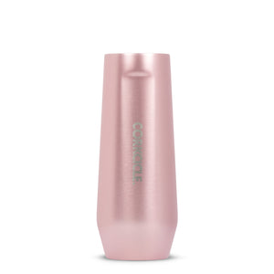 ROSE METALLIC STEMLESS FLUTE - 200ML PROSECCO INSULATED STAINLESS STEEL CUP