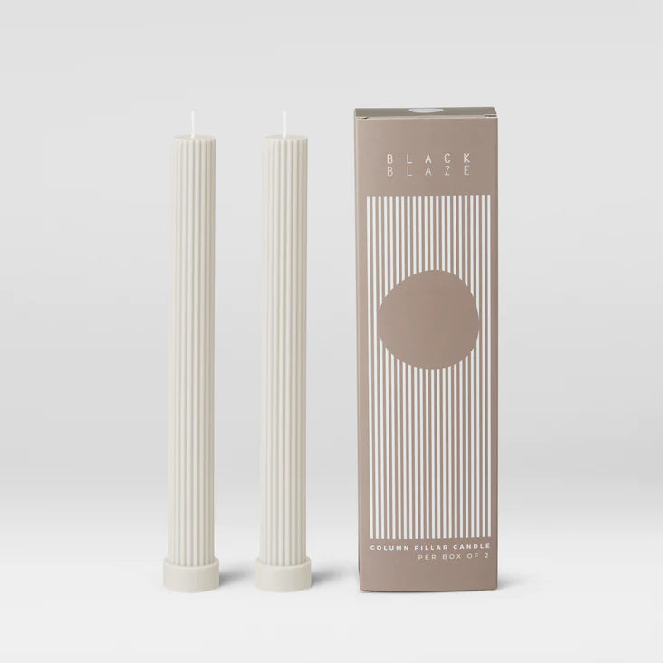 
            
                Load image into Gallery viewer, COLUMN PILLAR CANDLE DUO- CREAM WHITE
            
        