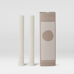 COLUMN PILLAR CANDLE DUO- CREAM WHITE