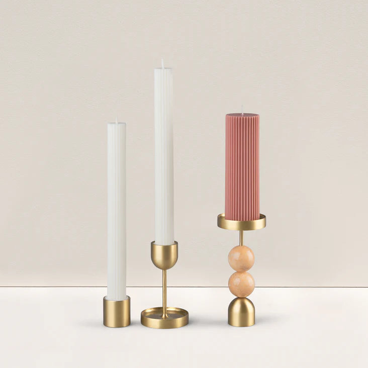 COLUMN PILLAR CANDLE DUO- CREAM WHITE
