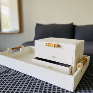 GRACE JEWELLERY BOX - 2 DRAWER WHITE