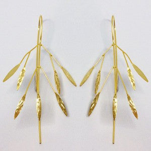 
            
                Load image into Gallery viewer, ABSTRACT LEAF GOLD EARRINGS
            
        