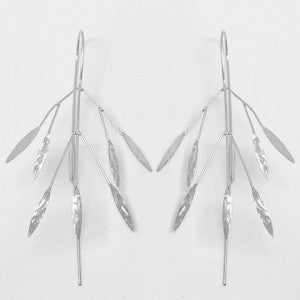 ABSTRACT LEAF STERLING SILVER EARRINGS