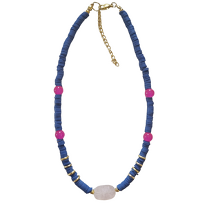 
            
                Load image into Gallery viewer, MAISY - BLUE BEAD NECKLACE
            
        