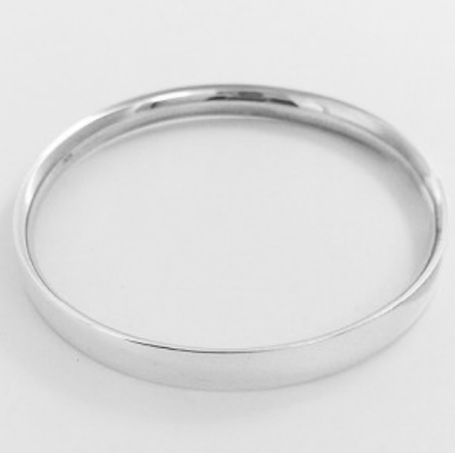 STERLING SILVER OVAL BANGLE - 62MM