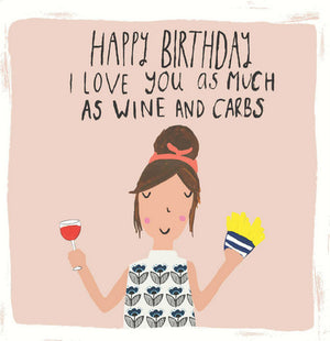 WINE & CARBS BIRTHDAY CARD