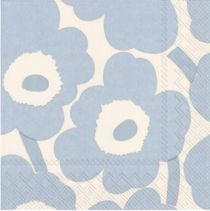 MARIMEKKO - UNIKKO CREAM LIGHT BLUE COCKTAIL NAPKIN