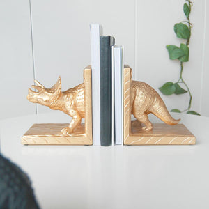 TRICERATOPS BOOKEND- GOLD