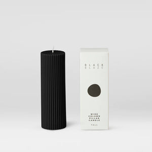 WIDE COLUMN PILLAR CANDLE- BLACK