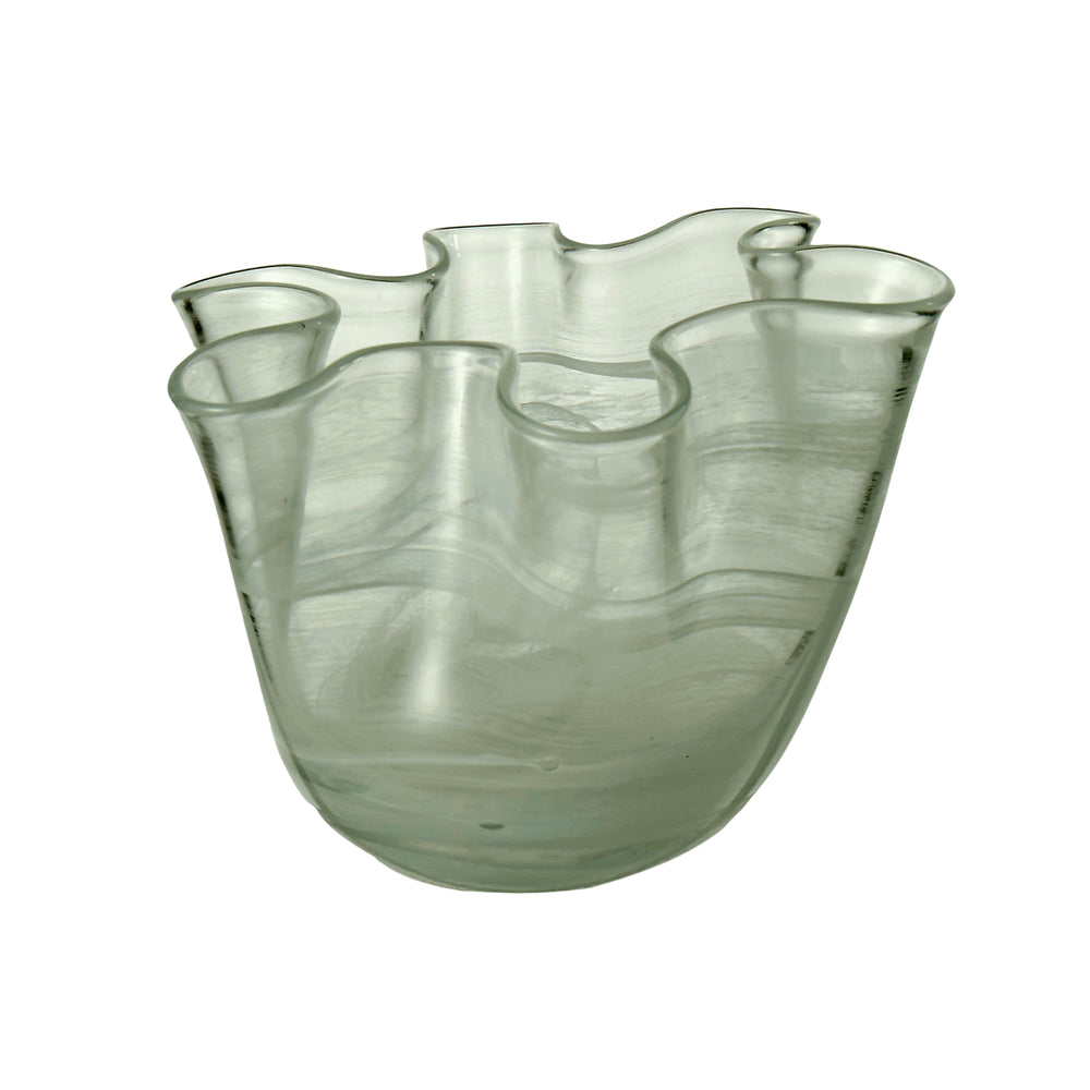 
            
                Load image into Gallery viewer, WAVY VASE - CLEAR GREEN
            
        