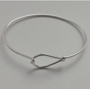 
            
                Load image into Gallery viewer, LOVE KNOT SILVER BANGLE
            
        