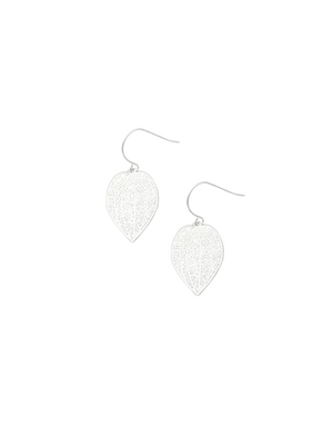 
            
                Load image into Gallery viewer, SILVER MINI LEAF EARRINGS
            
        