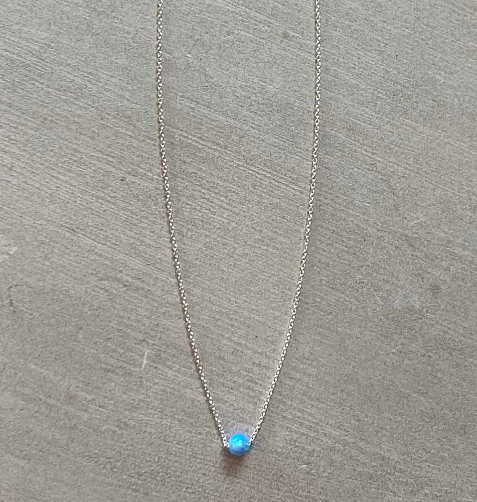BLUE OPAL STERLING SILVER NECKLACE