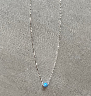 BLUE OPAL STERLING SILVER NECKLACE