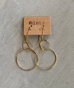 THREAD CIRCLES GOLD EARRING