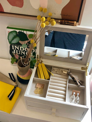 GRACE JEWELLERY BOX - 2 DRAWER WHITE