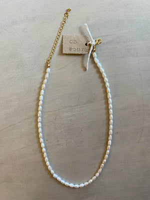 FRESH WATER PEARL SEED & GOLD-NECKLACE