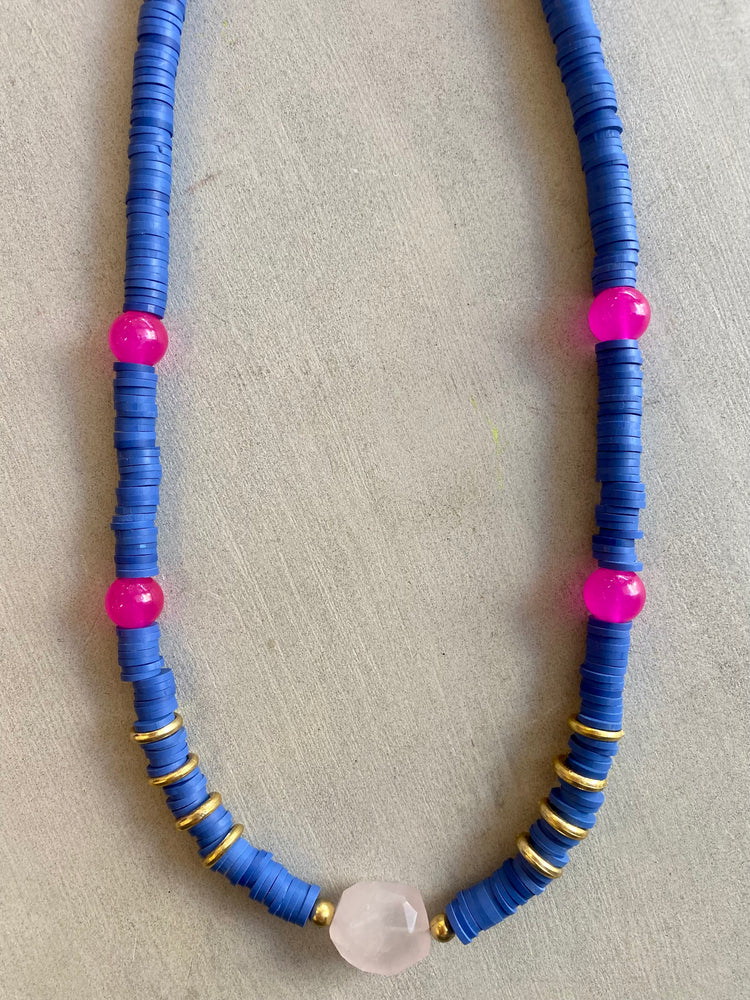 
            
                Load image into Gallery viewer, MAISY - BLUE BEAD NECKLACE
            
        