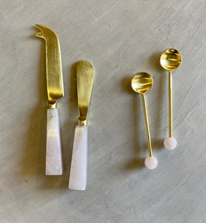 MOI ROSE QUARTZ SPOONS - SET OF 2