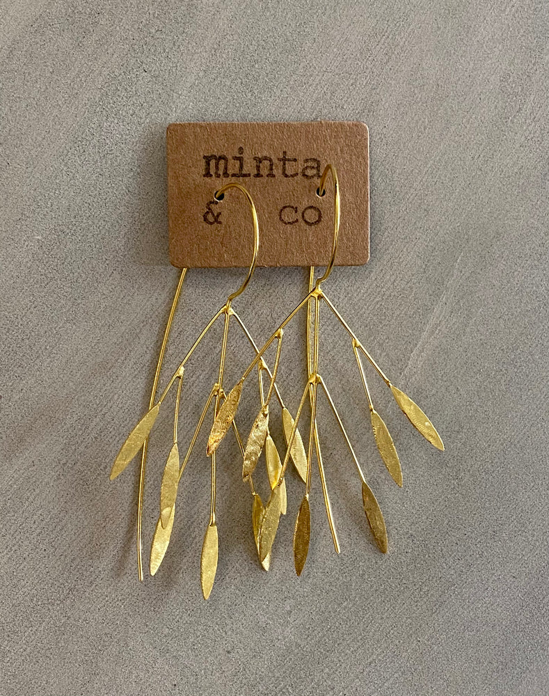 ABSTRACT LEAF GOLD EARRINGS