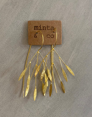ABSTRACT LEAF GOLD EARRINGS