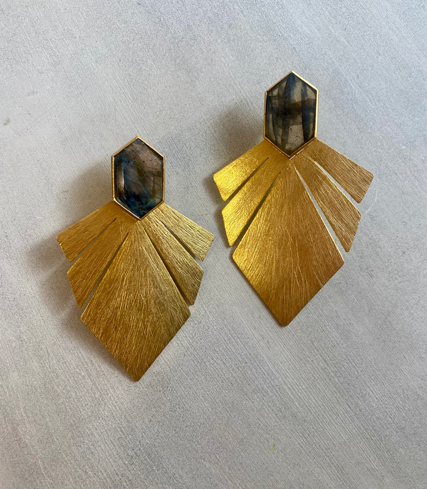 WONDER WOMAN LABRADORITE EARRINGS