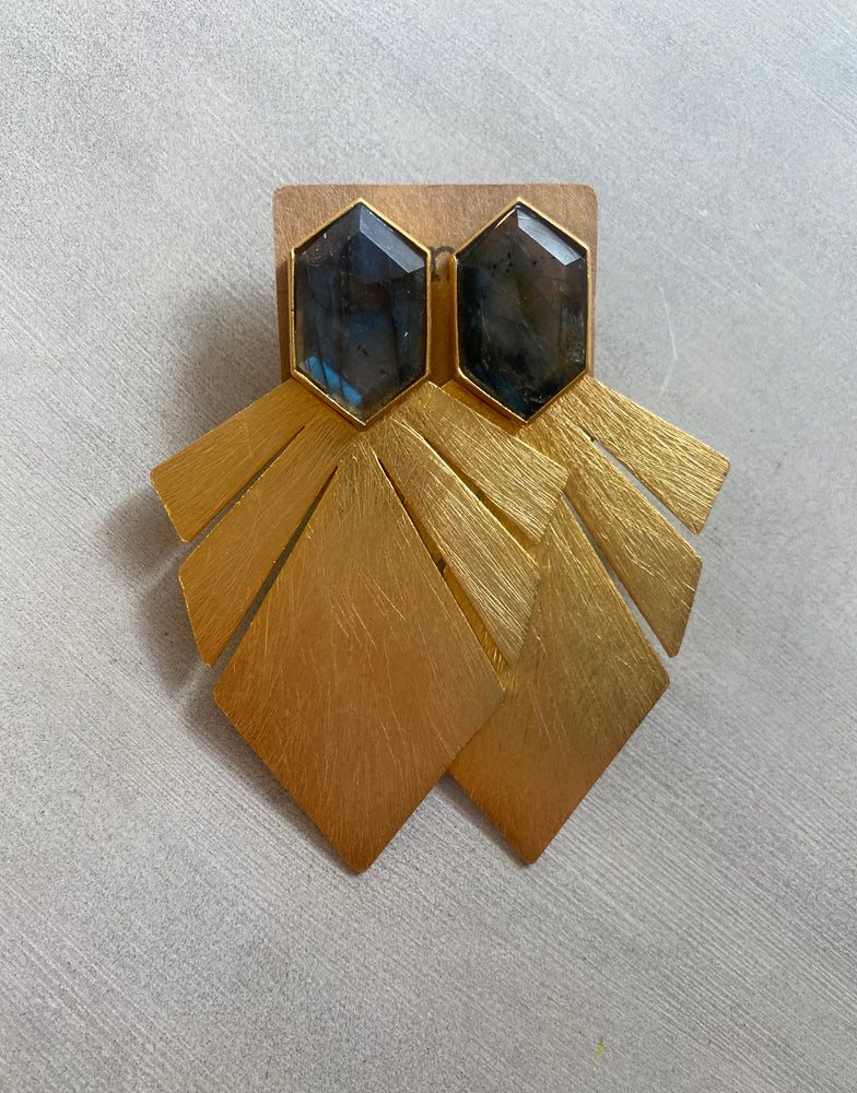 WONDER WOMAN LABRADORITE EARRINGS