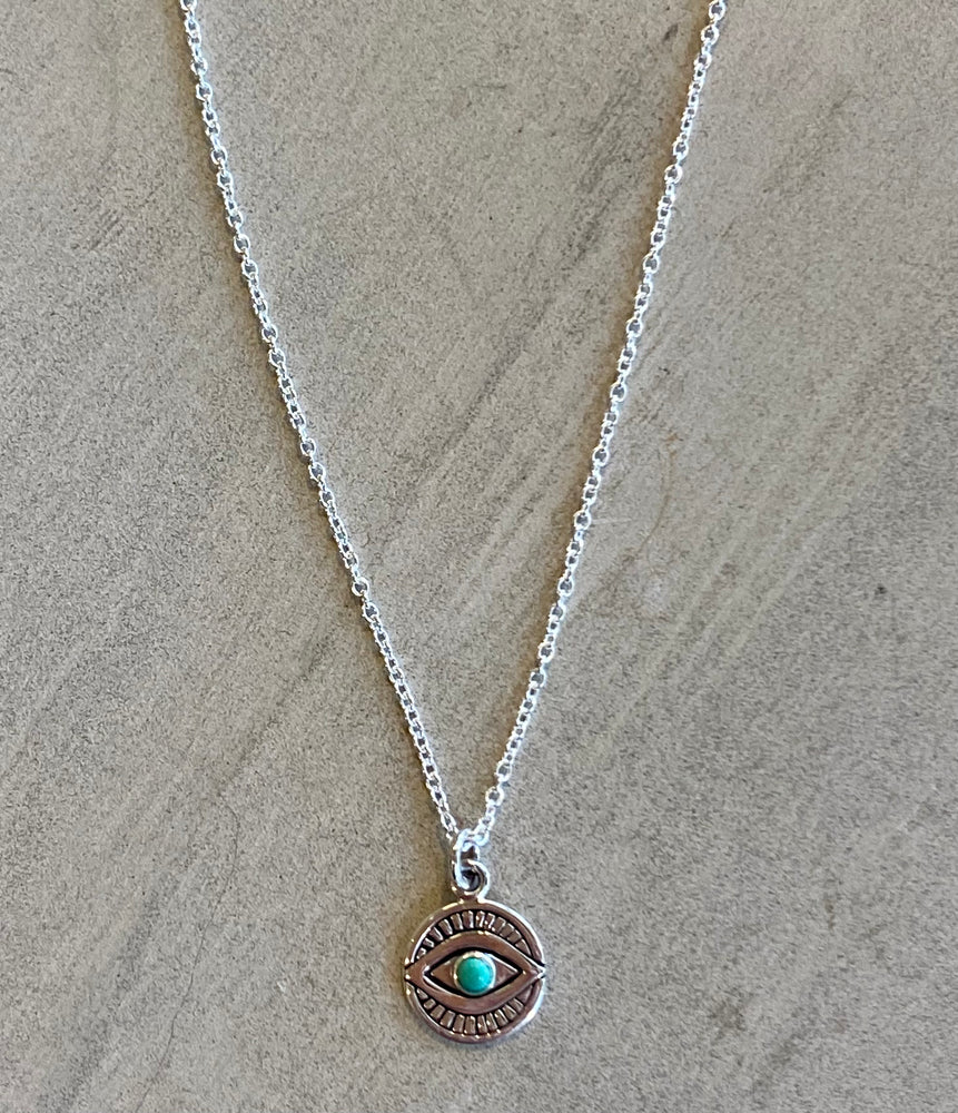 EYE PENDANT NECKLACE - SILVER