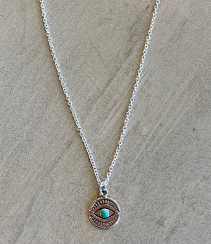 EYE PENDANT NECKLACE - SILVER