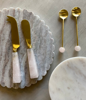 MOI ROSE QUARTZ SPOONS - SET OF 2